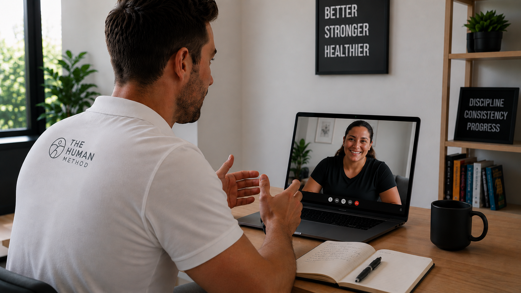 Physiotherapist guiding a patient through a movement assessment